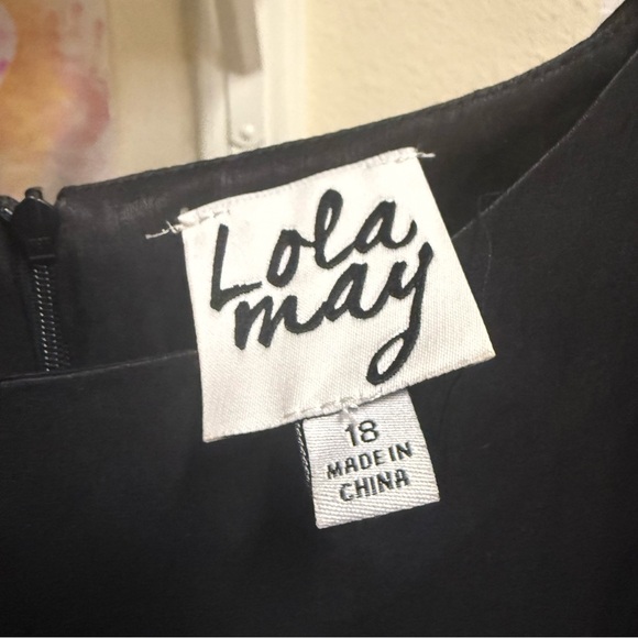 NWOT Lola May Black Satin Dress - Picture 5 of 5